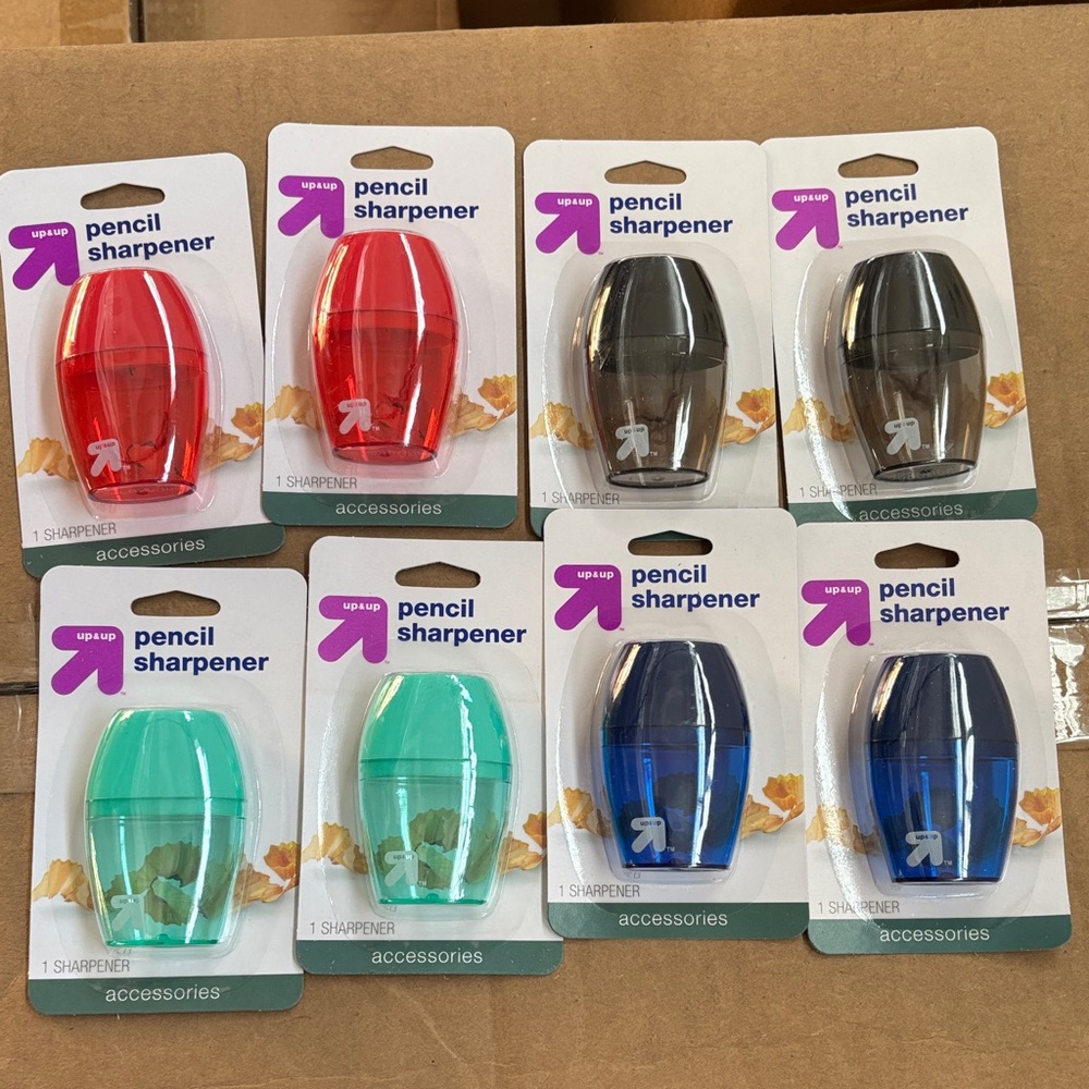 Target Pencil Sharpener pack of 10  - Red, Black, Green, Blue